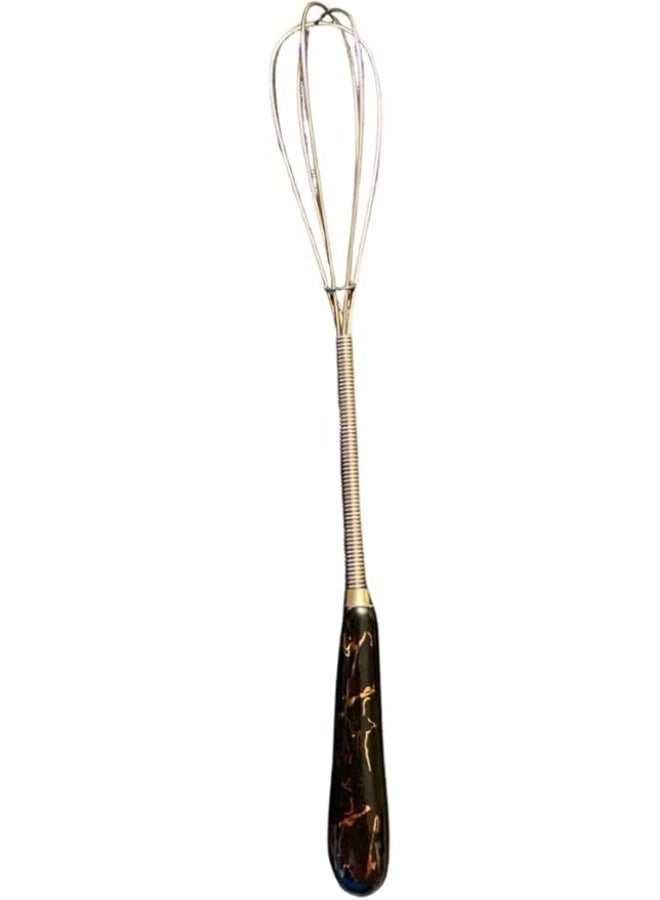Mini stainless steel egg beater for making coffee, milk and bread foam, wire whisk for eggs, cream, foam and drinks, durable tool (black) - Image 1